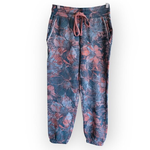 Anthropologie Daily Practice Slim-Fit Teal Floral Jogger Sweatpants, XSP - Picture 2 of 11